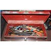 Image 1 : Red toolbox full miscellaneous tools.