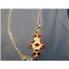 Image 2 : 12 Stone Garnet Pendant & Chain