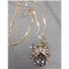 Image 1 : Blue Rhinestone Spider Necklace