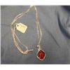 Image 2 : Oval Cut Ruby Quartz Pendant & Chain