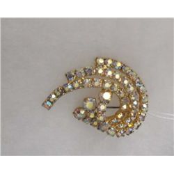 Vintage Multi Color Rhinestone Pin