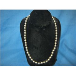 Silver Simulated Pearl Necklace