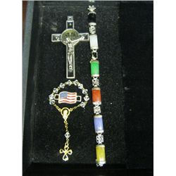 6-Colors of Jade Like  Bracelet Crosses & More