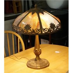1930's Vintage slag lamp with glass shade.