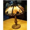 Image 2 : 1930's Vintage slag lamp with glass shade.