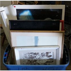 Plastic Tub Misc. Framed & Unframed Pictures