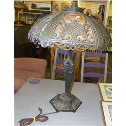 1950's Slag Glass Lamp