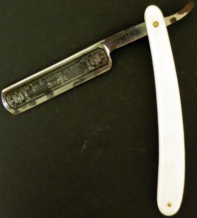 NAZI WEHRMACHT STRAIGHT RAZOR - IN HONOR OF MY SERVICE