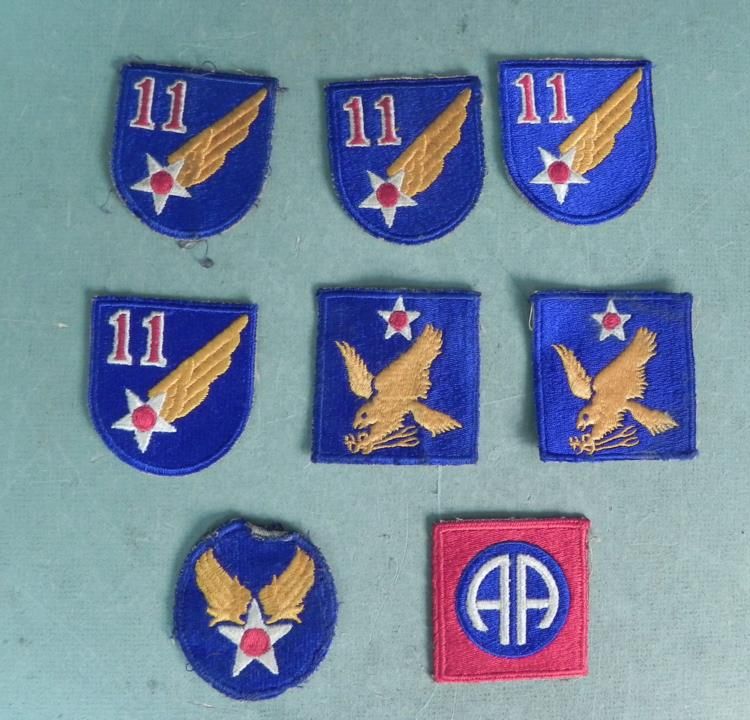 8 WWII U.S.11th AIR FORCE & AA & 2nd AF PATCHES