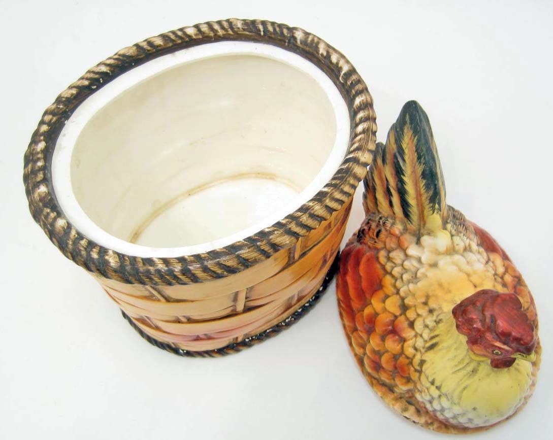 VINTAGE LEFTON JAPAN CHICKEN BASKET COOKIE JAR