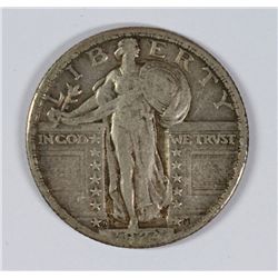 1924-D STANDING LIBERTY QUARTER, XF ORIGINAL, TYPICAL WEAK STRIKE