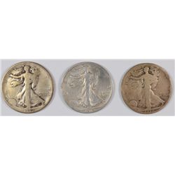 DEALERS: 2-1919-D WALKING LIBERTY HALF DOLLAR VG & 1-1919-D WALKING LIBERTY HALF