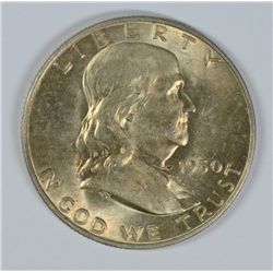 1950-D FRANKLIN HALF DOLLAR, MS-63
