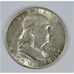 1951-S FRANKLIN HALF DOLLAR, BU