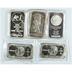 5- 1oz .999 SILVER BARS