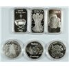 Image 1 : 6- 1oz. .999 SILVER BARS / ROUNDS