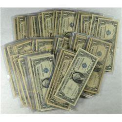 LOT OF (100) $1.00 SILVER CERTIFICATES VARIOUS DATES & GRADES