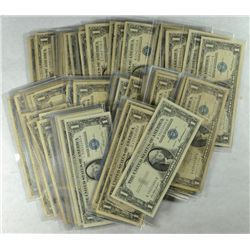 LOT OF (100) $1.00 SILVER CERTIFICATES VARIOUS DATES & GRADES