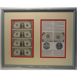 UNCUT SHEET OF 4-1995 $1 FEDERAL RESERVE NOTES