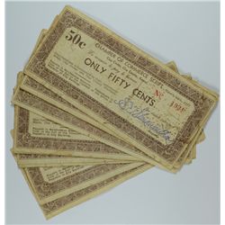 (10) 1933 DEPRESSION SCRIPT (CLAY COUNTY, KS) FIFTY CENTS