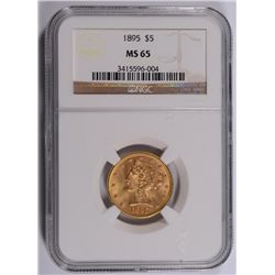 1895 $5 GOLD LIBERTY NGC MS-65