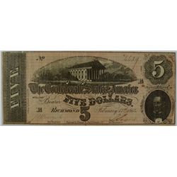 1864 $5 CONFEDERATE STATES OF AMERICA