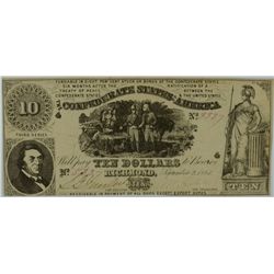 1861 $10 CONFEDERATE STATES OF AMERICA (T-30)