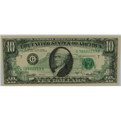 1977 $10 FEDERAL RESERVE NOTE (MAJOR MINT ERROR) MUST SEE !!!