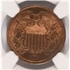 Image 2 : 1864 LARGE MOTTO TWO CENT PIECE, NGC MS64RB, LOTS OF RED!