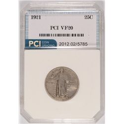 1921 STANDING LIBERTY QUARTER, PCI VF-20  KEY COIN!