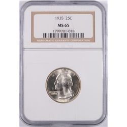 1935 WASHINGTON QUARTER, NGC MS-65