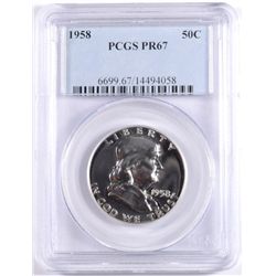 1958 FRANKLIN HALF DOLLAR, PCGS PROOF 67
