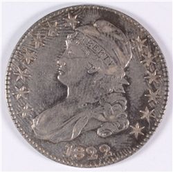 1822 BUST HALF DOLLAR, AU+