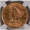 Image 2 : 1882-S $5 GOLD LIBERTY NGC MS-65