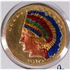 Image 1 : 1910-S $10 GOLD INDIAN (ENAMLED)