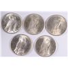 Image 2 : ( 5 ) CHOICE BU PEACE SILVER DOLLARS: 1922, 1923, ( 2 ) 1924 AND 1925
