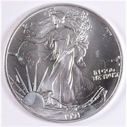 1991 AMERICAN SILVER EAGLE, BU