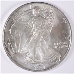 1994 AMERICAN SILVER EAGLE, GEM UNC. BETTER DATE!!  OUT OF AN ORIGINAL MINT TUBE