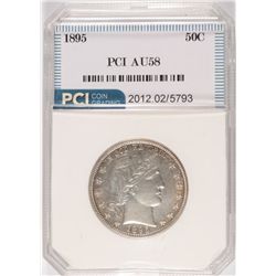 1895 BARBER HALF DOLLAR, PCI AU-58  WHITE