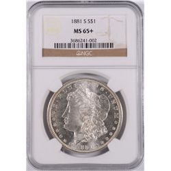 1881-S MORGAN SILVER DOLLAR, NGC MS-65+   BLAST WHITE!