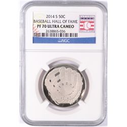 2014 U.S. MINT BASEBALL HALL OF FAME COMMEM. HALF DOLLAR, NGC PF-70 ULTRA CAMEO