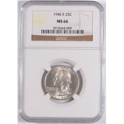 1946-S WASHINGTON QUARTER, NGC MS-66!