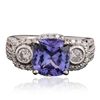 Image 1 : 14KT White Gold 3.21ct Tanzanite and Diamond Ring