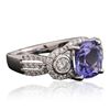 Image 2 : 14KT White Gold 3.21ct Tanzanite and Diamond Ring