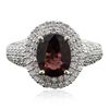 Image 1 : 14KT White Gold 2.03ct Rubellite and Diamond Ring