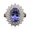 Image 1 : 14KT Yellow Gold 4.07ct Tanzanite and Diamond Ring