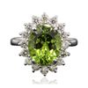 Image 1 : 14KT White Gold 4.14ct Peridot and Diamond Ring