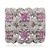 Image 1 : 18KT White Gold 0.72ctw Pink Topaz and Diamond Ring