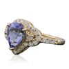 Image 4 : 14KT Yellow Gold 1.44ct Tanzanite and Diamond Ring