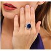 Image 1 : 14KT White Gold 11.05ct Sapphire and Diamond Ring